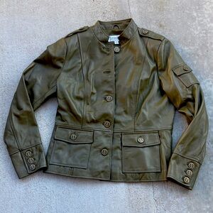 Bradley Bayou Leather Jacket NWOT OLIVE GREEN S